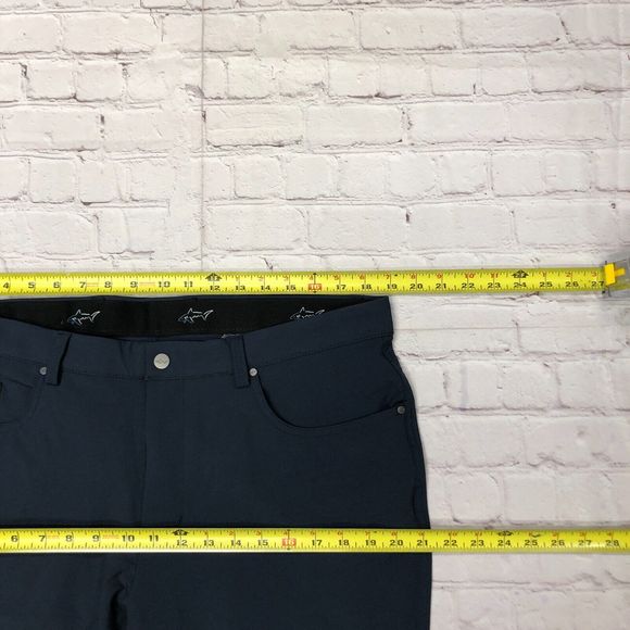 Greg Norman Men Flat Front Chino Golf Pants Size 36x32 Blue Polyester M128 -19 - Picture 3 of 15